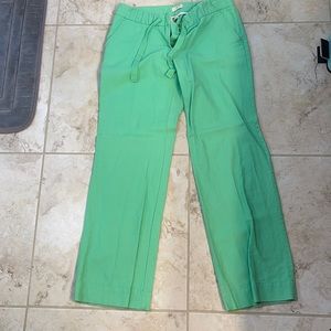 J Crew linen green pants